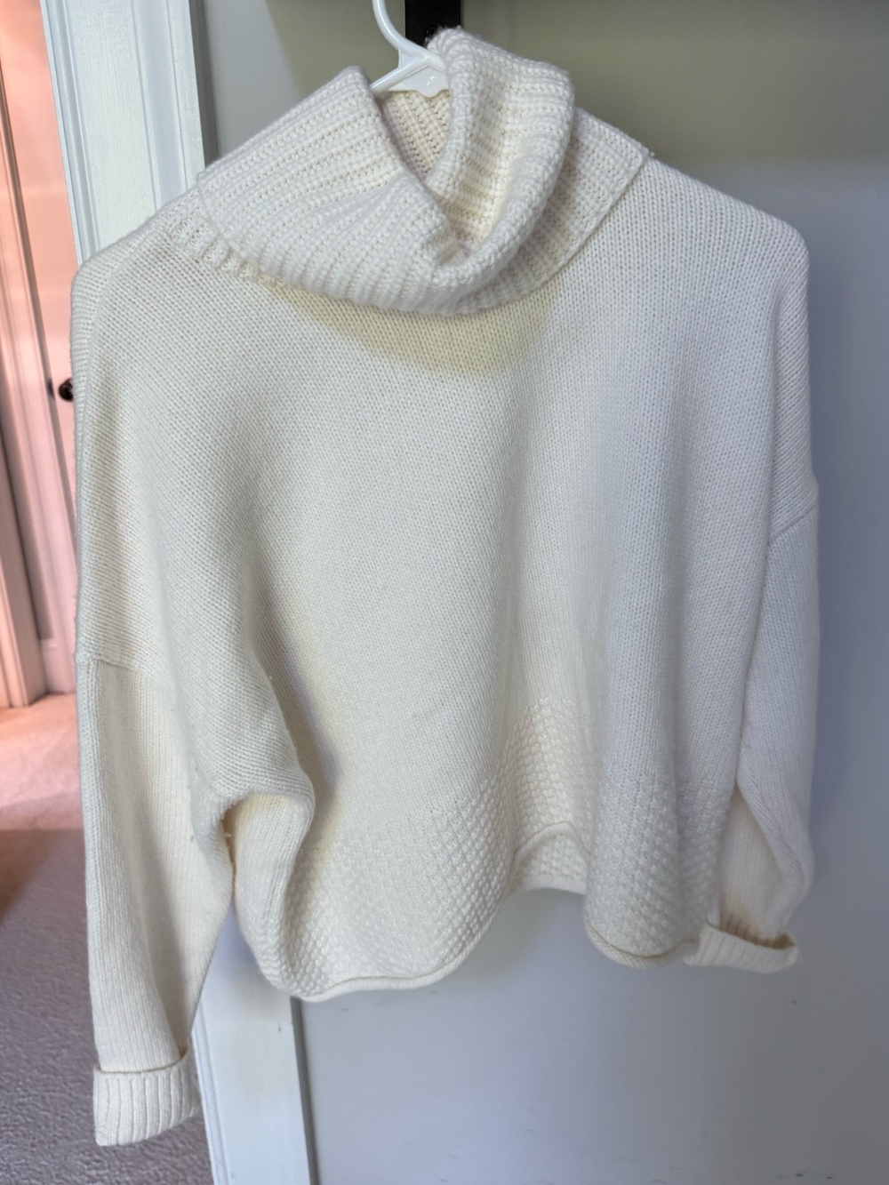 Madewell Cream Cropped Turtleneck Sweater